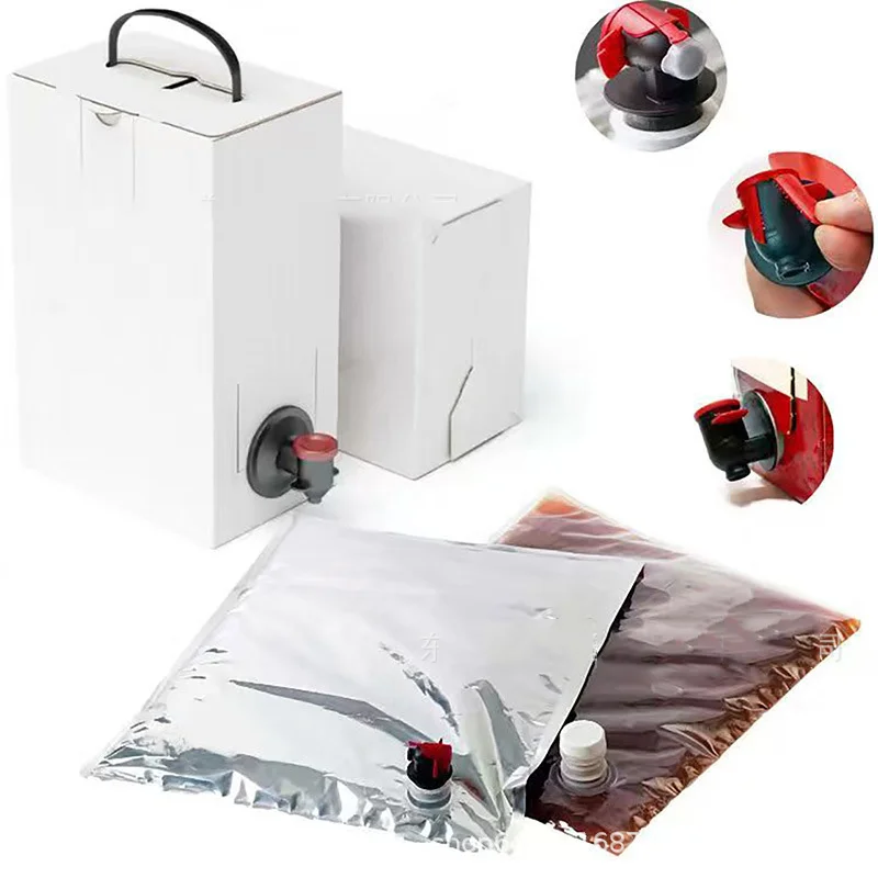 Bag-in-Box (BIB) Liquid Packaging Bag with Dispensing Tap | Custom Foil Pouch for Wine, Juice & Beverages