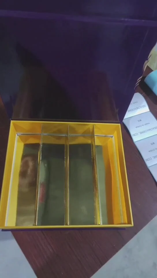 golden color gift box for food